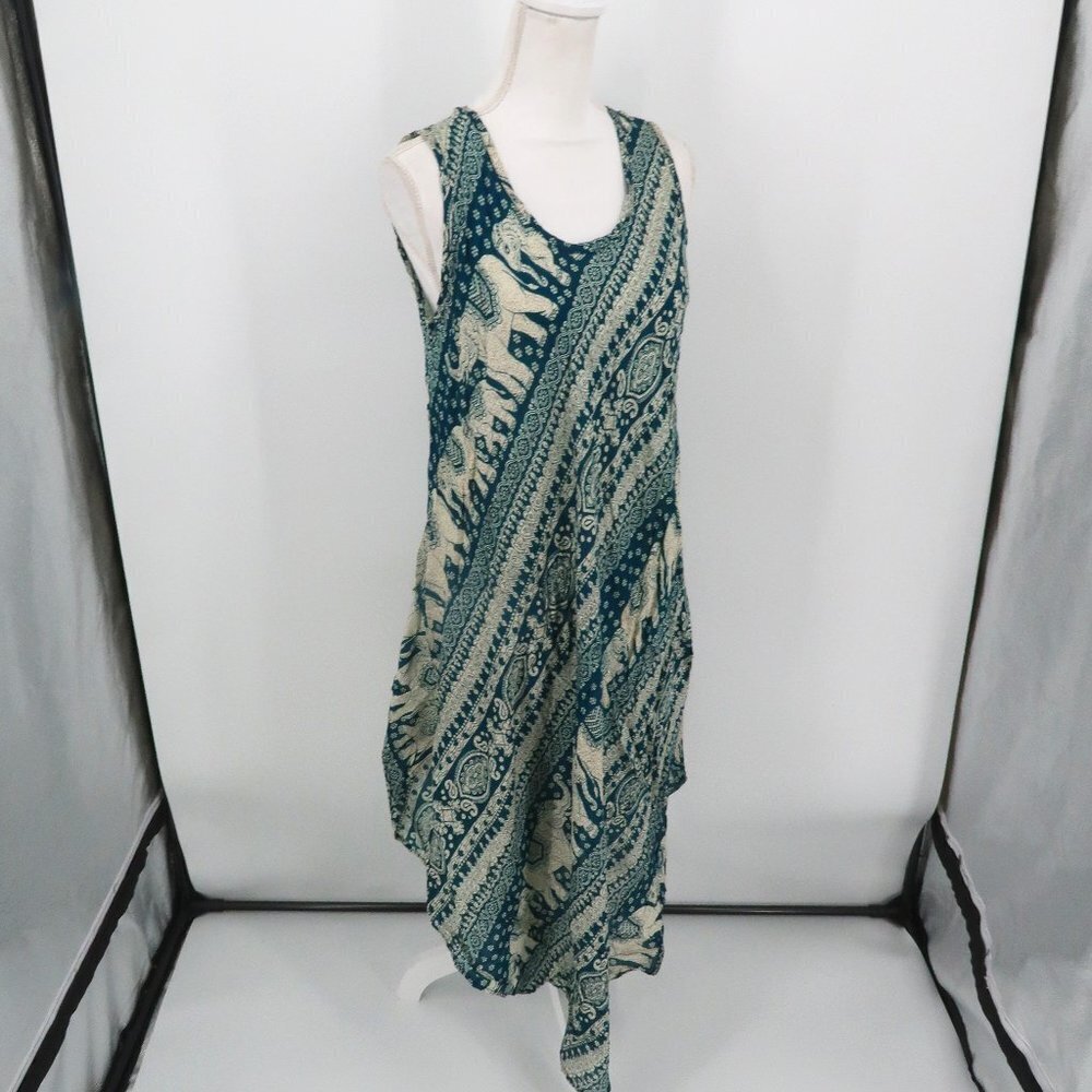 Unbranded Green White Elephant Swim Coverup Dress Size S/M